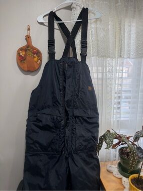 WALLS  Black Insulated Mens Snow Bibs with Adjustable Suspenders
